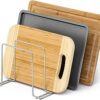 simplywire – Baking Tray and Chopping Board Rack - Pan Storage - Kitchen Cupboard Organiser – Chrome